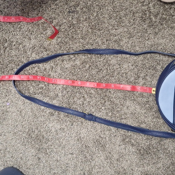 Charming Charlie round crossbody faux leather purse - blue/light blue - Picture 7 of 8